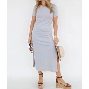 NEW BURGESS SWEATERS trixie dress in blue flax/sable